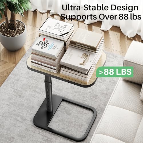 Kitstorack Upgraded TV Tray Table with Panel Lock, Adjustable Height & 90° Flip-Over Design, Sofa Arm End Side Table for Eating, Dinner, Snack, Laptop, Couch, Bed, Chair or Small Spaces, Gray - color: Driftwood Gray, style: Auto-locking
