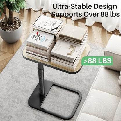 Kitstorack Upgraded TV Tray Table with Panel Lock, Adjustable Height & 90° Flip-Over Design, Sofa Arm End Side Table for Eating, Dinner, Snack, Laptop, Couch, Bed, Chair or Small Spaces, Gray - color: Driftwood Gray, style: Auto-locking