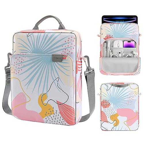 MoKo 9-11 Inch Tablet Sleeve Bag Handle Carrying Case with Shoulder Strap | Fits iPad Pro/Air/A16 11-inch, iPad 10th 10.9, iPad 9/8/7th 10.2, iPadAir 5/4th 10.9 and Tab S8/S9 11-inch, Tropical Leaf - color: Tropical Leaf, size: 9-11 inch