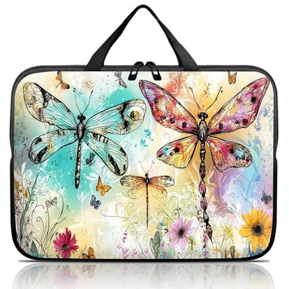 14 15 15.4 15.6 inch Laptop Handle Bag Computer Bag, Pouch Holder Notebook Sleeve Cover Soft Case Compatible for Dell,Lenovo,Toshiba HP, Asus Notebook-Art Dragonfly - color: Art Dragonfly