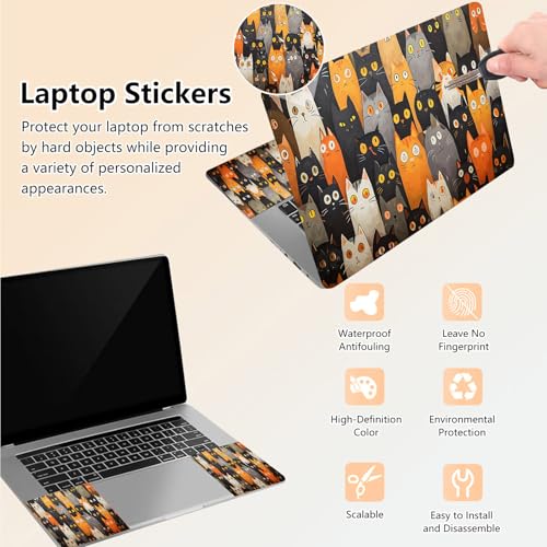 Laptop Skin Sticker Decal 15.6 Inch,12 13 13.3 14 15 15.6 in Laptop Netbook Skins for Notebook,Art Decal Removable Waterproof Scratch Resistant,Universal Vinyl Cover,Cute Cartoon Cat - color: Cute Cartoon Cat