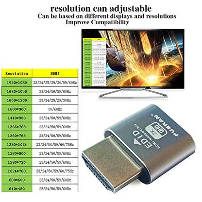 Dummy Plug Headless Ghost Display Emulator HDMI-Compatible HDMI-Compatible（Fit Headless-1920x1080 New Generation@60Hz）-6Pack - color: HDMI 2.0-2K-6P