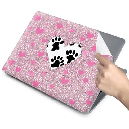Universal Laptop Skin for 13-16 Inch Laptops,Vinyl Protective Sticker Decal,Easy DIY Trim-to-Fit for HP/Dell/MacBook,Bubble-Free & Removable,Pink Dog Paw - color: Pink Dog Paw