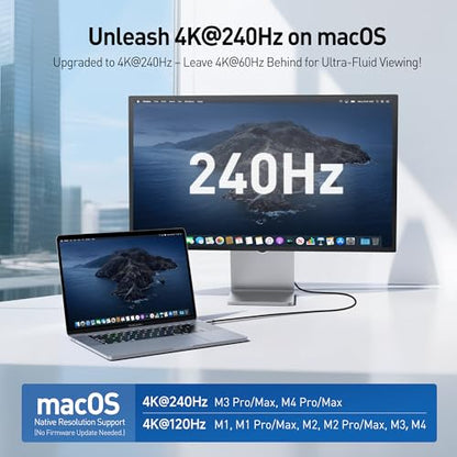 Cable Matters 48Gbps Unidirectional USB C to HDMI 2.1 Cable, 10ft | 4K@240Hz / 8K@60Hz HDR, for macOS and Windows, No Firmware Update Needed, Thunderbolt to HDMI 2.1 - size: 10 Feet