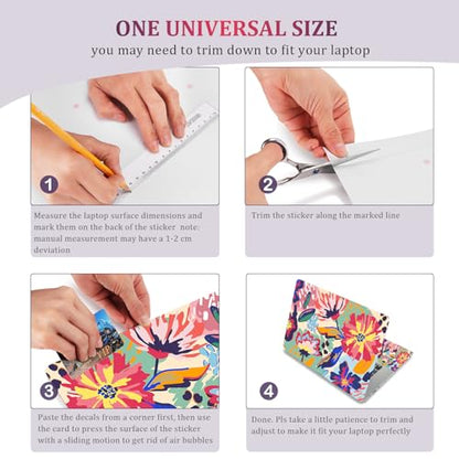 Laptop Notebook Skin Sticker Cover Decal, 12 13 13.3 14 15 15.4 15.6 inch Laptop Vinyl Skin Sticker Cover Art Protector Decal Universal, Graffiti Flower - color: Graffiti Flower