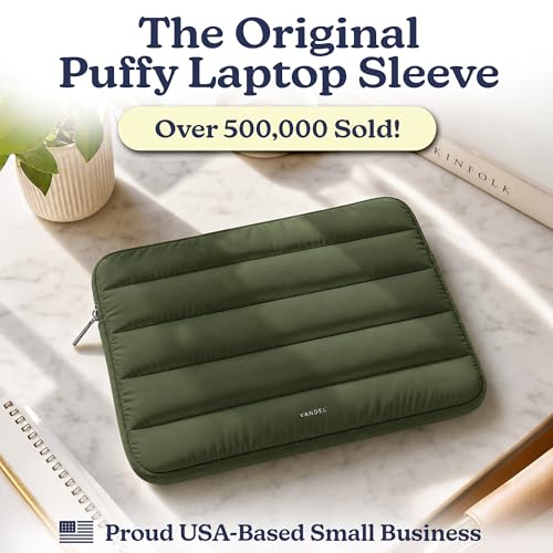 Vandel The Original Puffy Laptop Sleeve Case, 13-14 inch Laptop Sleeve Bag | Compatible with MacBook Air/Pro 13/Pro 14/iPad Pro 12.9, HP Dell ASUS Computer Case Bag Cover, Stylish Aesthetic Design - color: m. Army, size: 13-14 Inch