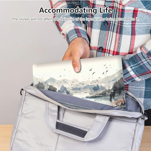 Universal Laptop Skin Sticker with 2 Wrist Pad Skins, Waterproof Scratch Resistant Vinyl Laptop Cover Decal, Cut to Fit for 11–15.6 Inch MacBook HP Dell Lenovo, Chinese Pastoral Painting - color: Chinese Pastoral Painting