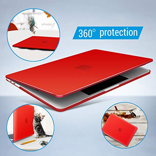 IBENZER Compatible with MacBook Pro 13 Inch Case M2 M1 2026 2025 2024 2023 2022 A2338 A2289 A2251 A2159 A1989 A1706 A1708, Hard Shell Case & Keyboard Cover for Mac Pro 13, Red, T13RD+1 - color: Red