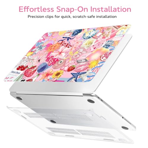 for MacBook Neo 13 inch Case 2026 A3404, Blush Aesthetic | Matte Hard Shell with Stylish Pink Collage Design, Scratch Resistant Protection, Precision Fit, and Lightweight Portability - color: Pink Collage