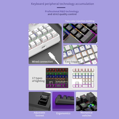 XUMIUZIY Number Pad, Mechanical Numeric Keypad with RGB Backlit, Hotswap Blue Switches, PBT Keycaps, 34 Keys USB Wired Numpad for Laptop, Computer, PC (White) - color: White