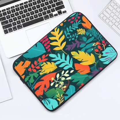 Laptop Sleeve Bag 15.4 15.6 Inch,Jungle Tropical Palm Leaves Exotic Plants Colorful Protective Polyester Computer Cases Laptop Cover Briefcase Bag Tablet Travel Cover - color: LPS-025