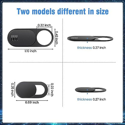 Toojcc Laptop Camera Cover Slide,3 Large+3 Small Ultra Thin Webcam Cover for Laptop,Computer,Tablet,Apple Devices and Tesla Model 3/Y Interior Cabin Camera,Web Cam Blocker Protect Your Privacy - size: 3 Big + 3 Small