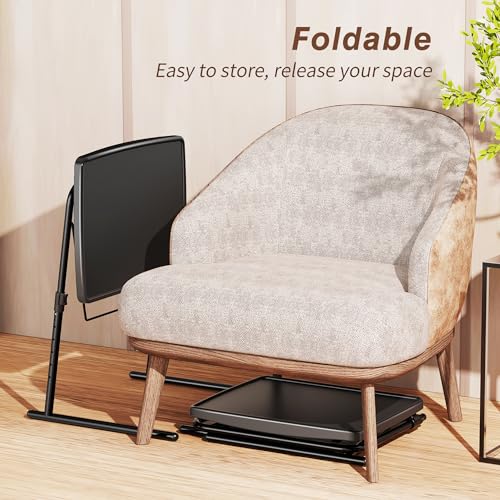 Max TV Tray Table, Allpop Adjustable Large TV Tray for Eating, Folding Dinner Laptop Table on Couch & Bed with 6 Heights & 3 Tilt Angles, Black - color: Black, size: Allpop-Max TV Tray