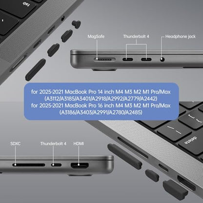 7PCS Anti Dust Port Plugs Accessory Cover for 2026 2025 MacBook Air 13 inch 15.3 inch M5 M4 M3 M2 M1 / 2026-2022 MacBook Pro 14" & 16" M5 M4 M3 M2 M1 Pro/Max, MacBook Port Accessories