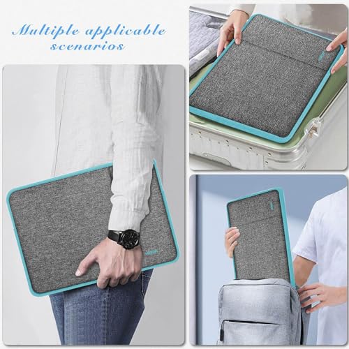 Hseok Laptop Case 13.3 14 inch Sleeve with Additional Case Compatible with MacBook Pro/Neo 14 inch M5/M4/M3/M2/M1 All Model of 13.3 Inch Mac Air/Pro, XPS 13 14 and More 13.3"-14" Notebooks,DKGy-Blue - color: Dark Gray-blue
