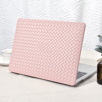 Seorsok Compatible with MacBook Air 13 Inch Case 2022-2018 Release A1932 A2179 M1 A2337 Touch ID,Elegant Leather Plastic Hard Shell Case Transparent Keyboard Cover,Pink Tartan PVC No Logo Cutout - color: Pink( Tartan PVC), size: Air 13(A1932 A2179 M1 A233