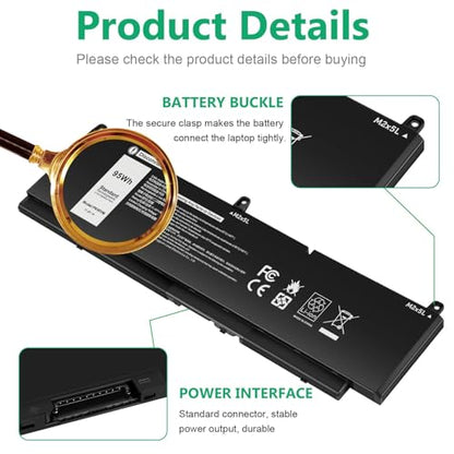 ASUNCELL PKWVM 95Wh Battery Replacement for Dell Precision 7550 7750 7560 7760 / P44E P93F P44E001 P44E002 P93F001 P93F002 Series Laptop C903V 0C903V 0CR72X CR72X 068N03 0447VR 68ND3 453-BBCQ 11.4V - size: PKWVM 14.17 * 3.74 * 1.18 in