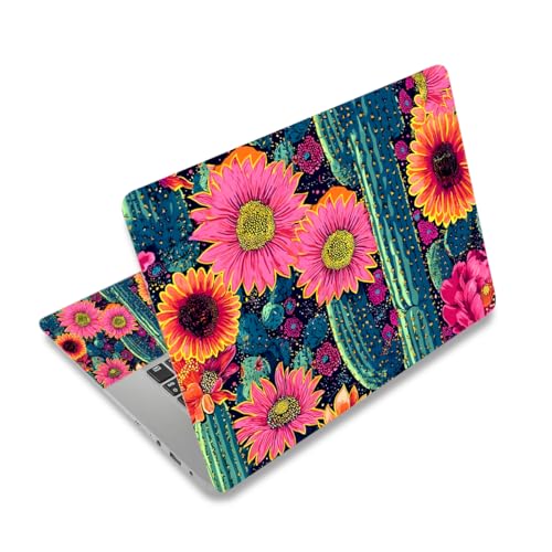 12 12.1 13 13.3 14 15 15.4 15.6 in Skin Laptop Sticker Decal, Netbook Skins for Notebook PC, Universal Vinyl Laptop Decor Cover for Women, Waterproof Art Protector Easy to Apply I Flowers Cactus - color: Flowers Cactus