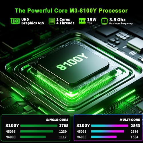 15.6 Inch 2-in-1 Touchscreen Laptop Computer, 8GB RAM 256GB SSD Core m3-8100Y Lap top, 360° Convertible Notebook Laptops with Win 11/Office, FHD Display, 360° Rotating Touch Screen, WiFi5/ BT5,HDMI