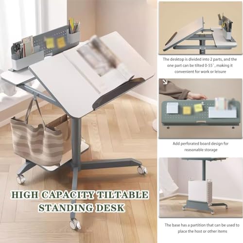 Movable Home Sofa Side Table, Computer Desk with Motherboard, Tilt Reading Desk with Bezel, Height Adjustable Stand Table