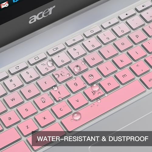 Keyboard Cover for Acer Chromebook Spin 11 311 C733 CP311 511 512/Chromebook 11 CB3-131 CB3-132 CB5-132T/Chromebook Spin CP713 CB5-312T/Acer Chromebook 14 15 inch -Gradual Pink - color: Gradual Pink