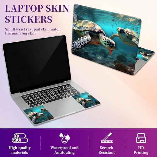 Laptop Skin Sticker Laptop Cover for 12" 13" 13.3" 14" Laptop Stickers,Reusable Skin Sticker Cover Personalized Art Waterproof & Scratch-Resistant Protector Case,Turtles Swimming - color: Turtles Swimming