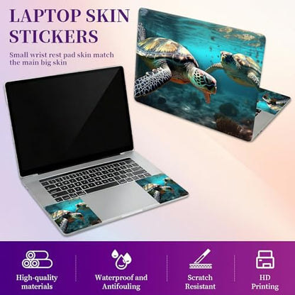 Laptop Skin Sticker Laptop Cover for 12" 13" 13.3" 14" Laptop Stickers,Reusable Skin Sticker Cover Personalized Art Waterproof & Scratch-Resistant Protector Case,Turtles Swimming - color: Turtles Swimming