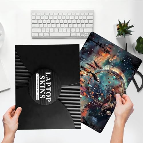 Universal Laptop Skin Sticker with 2 Wrist Pad Skins, Waterproof Scratch Resistant Vinyl Laptop Cover Decal, Cut to Fit for 11–15.6 Inch MacBook HP Dell Lenovo, Dreamcatcher - color: Dreamcatcher
