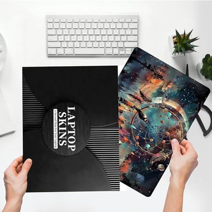 Universal Laptop Skin Sticker with 2 Wrist Pad Skins, Waterproof Scratch Resistant Vinyl Laptop Cover Decal, Cut to Fit for 11–15.6 Inch MacBook HP Dell Lenovo, Dreamcatcher - color: Dreamcatcher