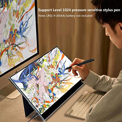 17.3" Portable Monitor Touchscreen, 300hz Portable Monitor 1MS Gaming Display for Laptop Game Console, FHD 100% sRGB Portable Display with Capacitive Stylus Pen/USB C/Mini HDMI - size: 17.3"