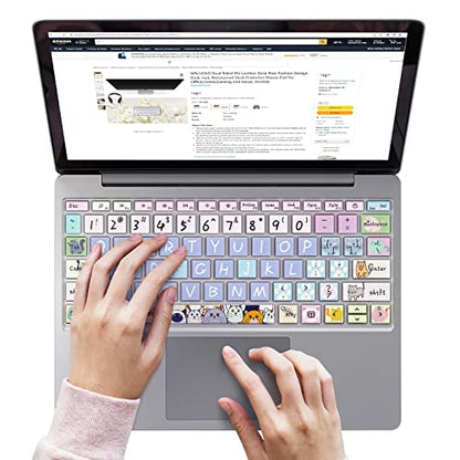 Silicone Keyboard Skin for 12.4" Microsoft Surface Laptop Go 1/2 / 3, Cute Cat - color: Cute Cat