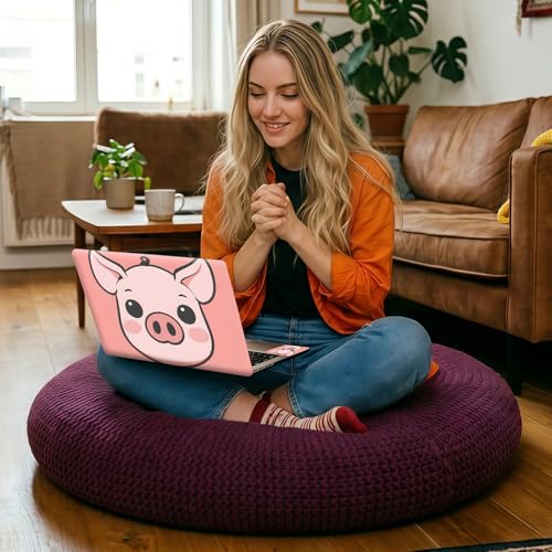Minimalist Pink Pig Face Universal Laptop Skin Sticker 3PCS, Protective Decal Trim-to-Fit 11.6" 13.3" 14" 15.6" Laptop Vinyl Cover, Removable Anti-Scratch Computer Decal Protector - color: Minimalist Pink Pig Face