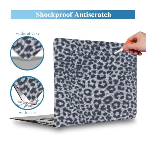 Leopard Case for MacBook Air 13 inch 2026-2022 M5/M4/M3/M2 Logo Cutout | Glitter Cheetah Print PU Leather Hardshell Case & Keyboard Cover for Mac Air 13.6 inch A3449 A3240 A3113 A2681, Black - color: 01 Black Leopard Print