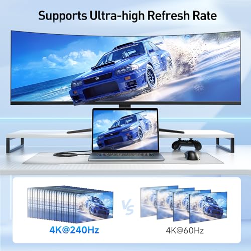 Cable Matters 48Gbps Unidirectional USB C to HDMI 2.1 Cable, 6ft | 4K@240Hz / 8K@60Hz HDR, for macOS and Windows, No Firmware Update Needed, Thunderbolt to HDMI 2.1 - size: 6 Feet
