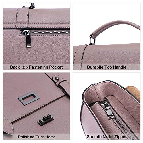 Women's 17 Inch Laptop Briefcase, Vintage Purple Saffiano Eco-leather, Multi-Compartment, 3 lb Weight Capacity - size: 17.3-inch