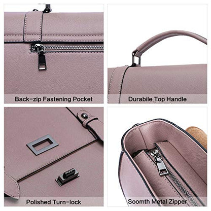 Women's 17 Inch Laptop Briefcase, Vintage Purple Saffiano Eco-leather, Multi-Compartment, 3 lb Weight Capacity - size: 17.3-inch