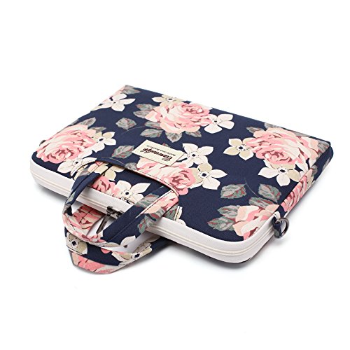 canvaslife White Rose Laptop Bag, 14-15.6 Inch | Shoulder Messenger - color: White Rose, size: 15 inch/15.6 inch