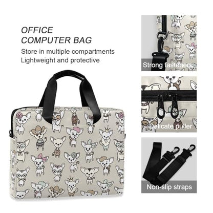 Cute Chihuahua Dogs Laptop Bag 15.6 inch | Waterproof Laptop Briefcase Laptop Bag for Women & Men - color: Cute Chihuahua Dogs