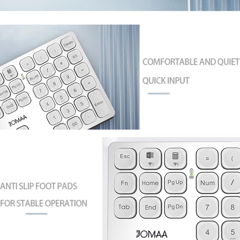 36 Keys Bluetooth Numeric keypad Portable Mini Financial Accounting Rechargeable Number pad Ultra-Silent for iPad Laptop,Mac, iMac, Tablet, PC and Desktop (Silver) - color: silver
