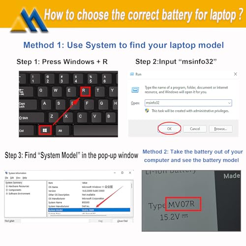 68Wh MV07R Laptop Battery Replacement for Dell G3 15 3500 3590 3700 3790 G5 15 5500 5505 SE Series JJRRD 0JJRRD 266J9 72WGV 072WGV W5W19 0W5W19 PN1VN M4GWP 15.2V 4250mAh - size: 10.43*3.46*0.30 inch MV07R