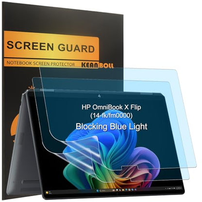 KEANBOLL 2-Pack Blocking Blue Light Screen Protector for 2025 HP OmniBook X Flip x360 14" 2-in-1 Touchscreen Laptop (14-fk/fm0000), Anti Blue Light Glare and Anti Fingerprint (Matte) Shield