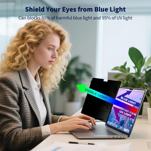 Magnetic Privacy Screen Compatible with 2019 MacBook Pro 16 Inch Screen Protector (A2141), Removable Anti Blue Light Glare & Anti Scratch Computer Privacy Shield for Mac Pro 16.1" - size: MacBook Pro 16.1 Inch (2019)