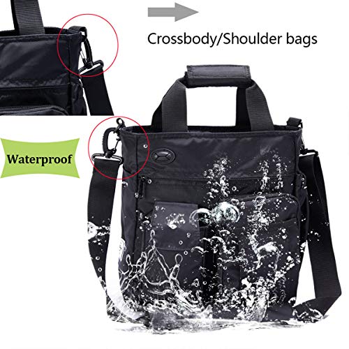 d'yallee Crossbody Messenger Bag Men Waterproof Shoulder Business Work Bag Nylon - color: Black