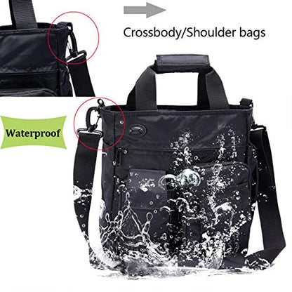d'yallee Crossbody Messenger Bag Men Waterproof Shoulder Business Work Bag Nylon - color: Black