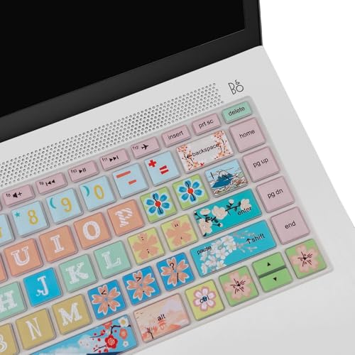 Keyboard Cover for HP 14" Laptop/HP Pavilion x360 14M-BA/CD 14M-DH 14-BF 14-cm 14-CF 14-DF 14-dk 14-DS 14-dq 14-FQ Series, 14-dq0020nr/dq0030nr, 14-fq1025nr/fq0033dx, Sakura - color: Sakura