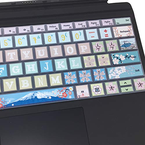 Keyboard Cover Skin for Microsoft Surface Pro 7/6/5, Silicon Protector with Big Letter Design, US Layout, Sakura - color: Sakura