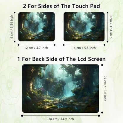 Laptop Skin Sticker Decal, Universal Reusable Vinyl Laptop Cover for 12" 13" 13.3" 14" 15" 15.4" 15.6" Notebook PC, Waterproof Scratch-Resistant with 2 Wrist Pads, Easy to Apply & Remove,Art Forest - color: Art Forest