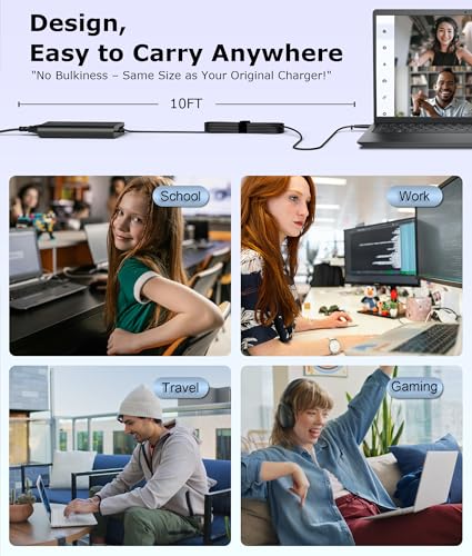 130W 4.5mm Round Tip AC Adapter Laptop Charger Replacement for Dell XPS 15 7590 9530 9550 9560 9570 Precision 5510 5520 5530 5540 M3800 0V363H HA130PM130 DA130PM130 06TTY6 0RN7NW Power Supply Cord - size: KT60W759070B3