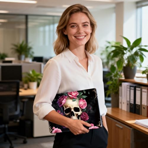Universal Laptop Skin Sticker Decal for 11.6”12" 13" 13.3" 14" 15" 15.4" 15.6" Reusable Waterproof Scratch-Scratch Resistant Protective Vinyl Laptop Notebook Skin Stickers - Pink Rose Flower Skull - color: Pink Rose Flower Skull