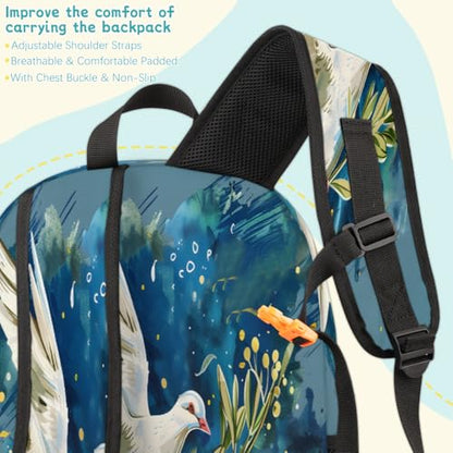 Bird Laptop Backpack for Women Men, 18.3 Inch Travel Work Backpacks, Pigeon Waterproof Computer Casual Daypack Nurse Teacher Bags - color: Multicolor 16